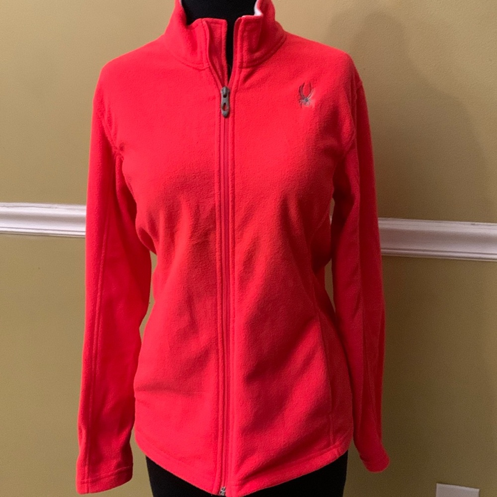 Spyder Womans Red Full Zip Fleece Sweater size M
